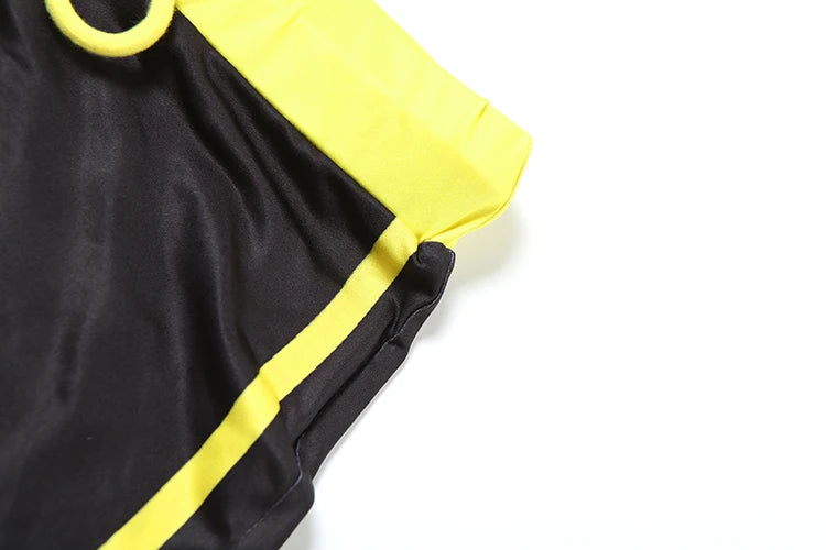 2 Piece Set Letter Print Crew Neck Short Sleeve Top+Drawstring Slim Mini Bottoms, lady's Tracksuit