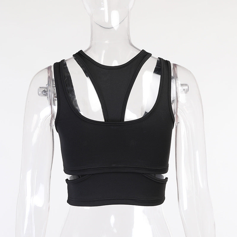 Sexy Tank Top Wrap Chest Hollow Out Halter Crop Tops Women Sleeveless Cropped Vest Camisole Tube Top Female