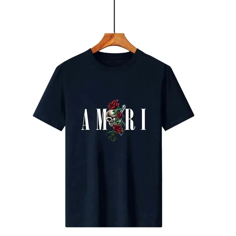 2025 Men's Summer Graphic Print Y2k T-shirt Man Woman Short Sleeved Luxury Tees Clothing Loose Pure Cotton Soft Tops Fashion