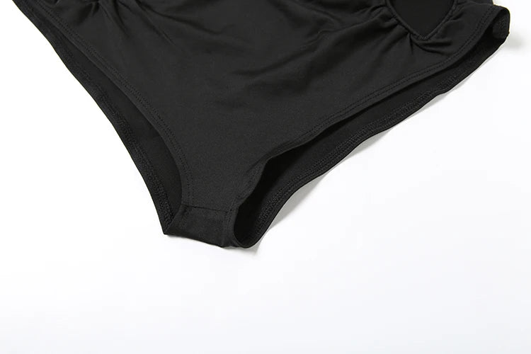 Weird Puss Heart Hollow 2 Piece Set Women Simple Vacation Camisole+Panties Beach Style Matching Stretch Street Comfortable Suit