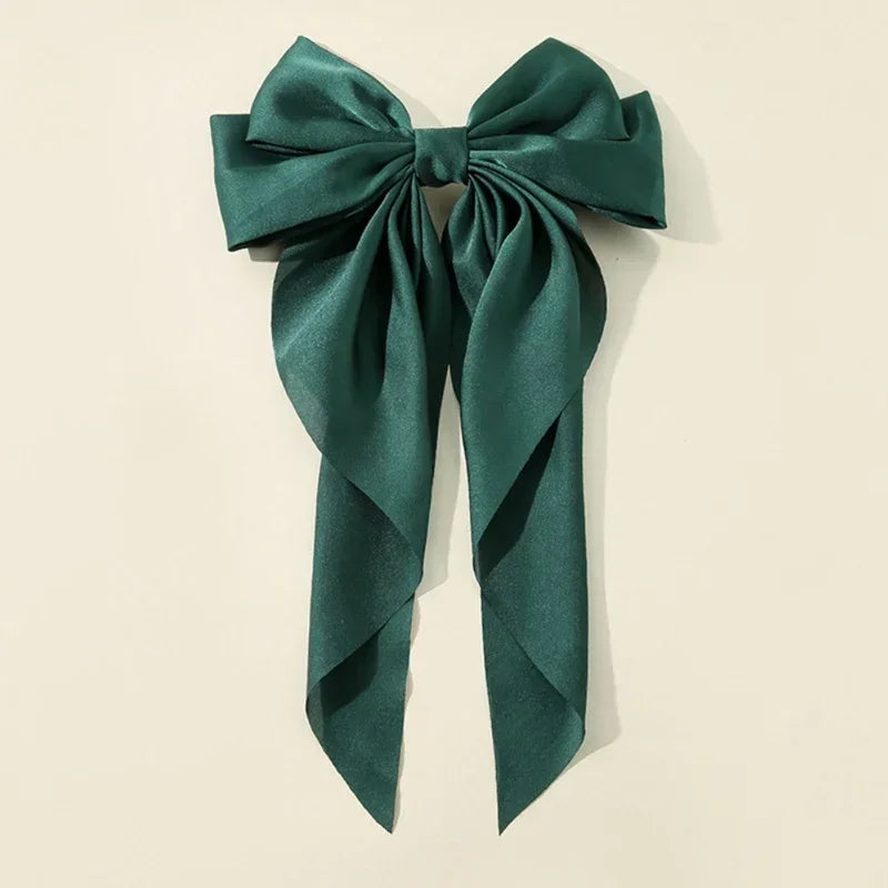 Women Girl Large Bow Hairpin Korean Headbands for Women Big Bowknot Barrettes Wedding Solid Color Ponytail Clip Hair Accessories