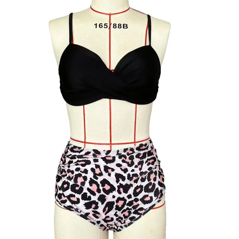 Vintage High Waist Bikinis 2025  Push Up Swimwear Printed Swimsuit Beachwear Summer Bathers Bathing Suit Swimming