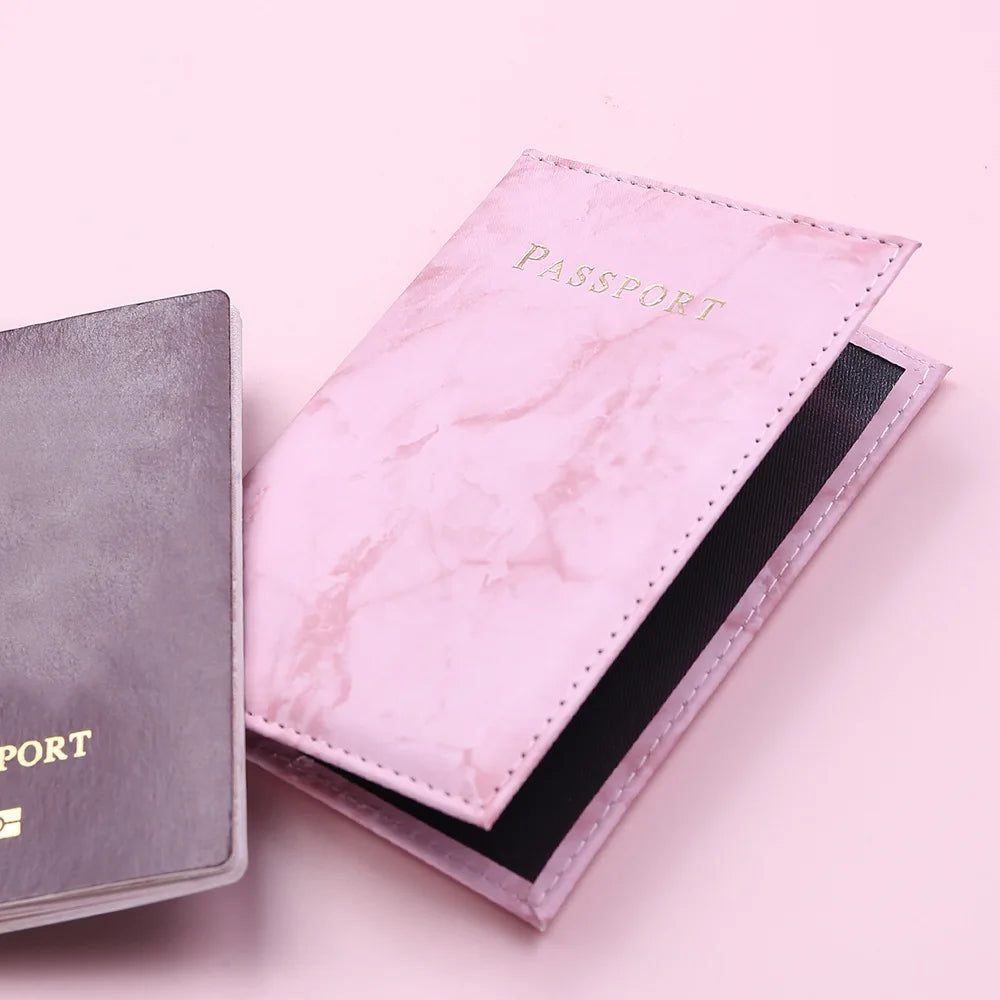 Women Cute Leather Passport Cover Air tickets For Cards Travel Passport Holder Wallet Case Travel  Accessory Credit Card Holder