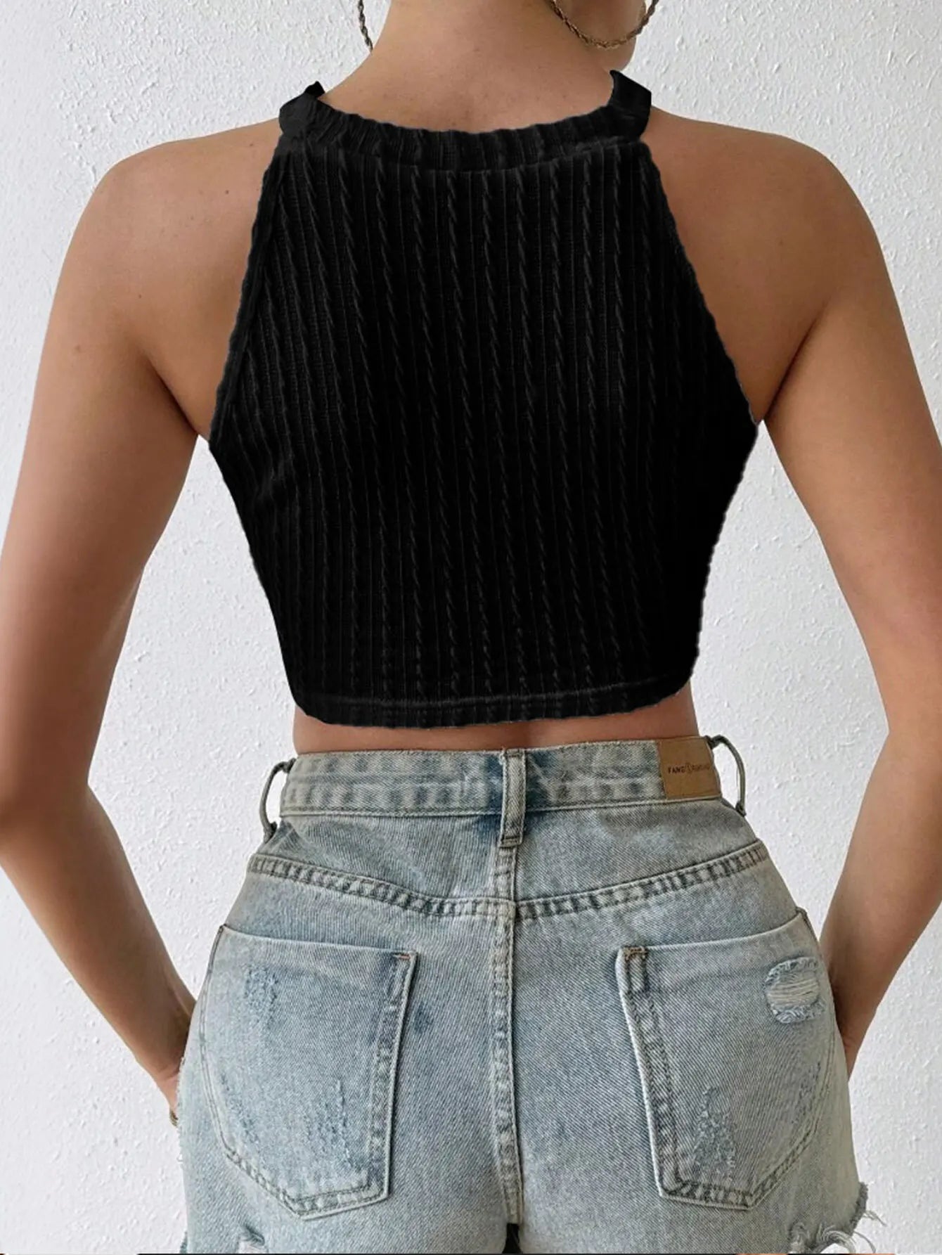 Fairyshely 2025 Sexy Female Solid Sleeveless Top Summer Women Hollow Tassels Short Vest Lady Off Shoulder Halter Clud Crop Tops