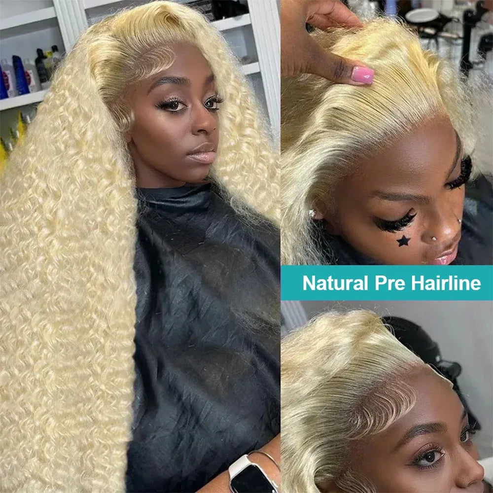 40 Inch Honey Blonde 613 HD Lace Frontal Wig 13x6 Curly Wigs Preplucked Loose Deep Wave Wigs Human Hair 13x4 Lace Frontal Wig