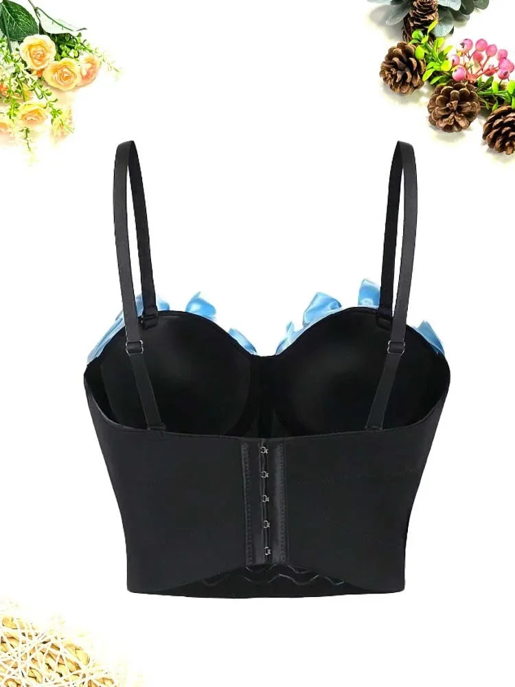 Sweet Bow Fashion, Two Piece Sets Women Thin Strap Slim Tank Top + Puffy Mini Skirts Outfits Female Streetwear