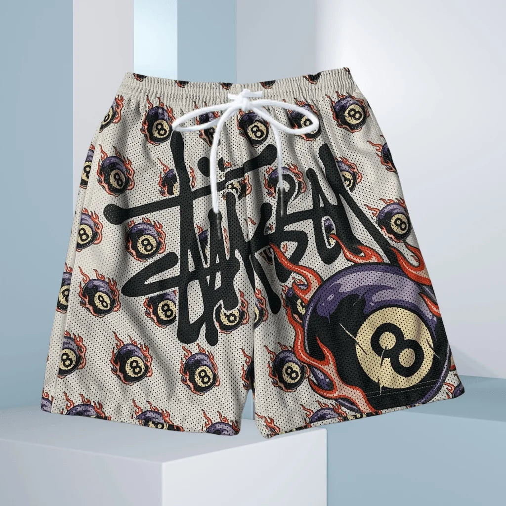 25 Years of Trendy Streetwear Fashion, Casual, Loose, Sporty, Quick-drying, Sweat-absorbing Motorcycle Shorts for Men and Women