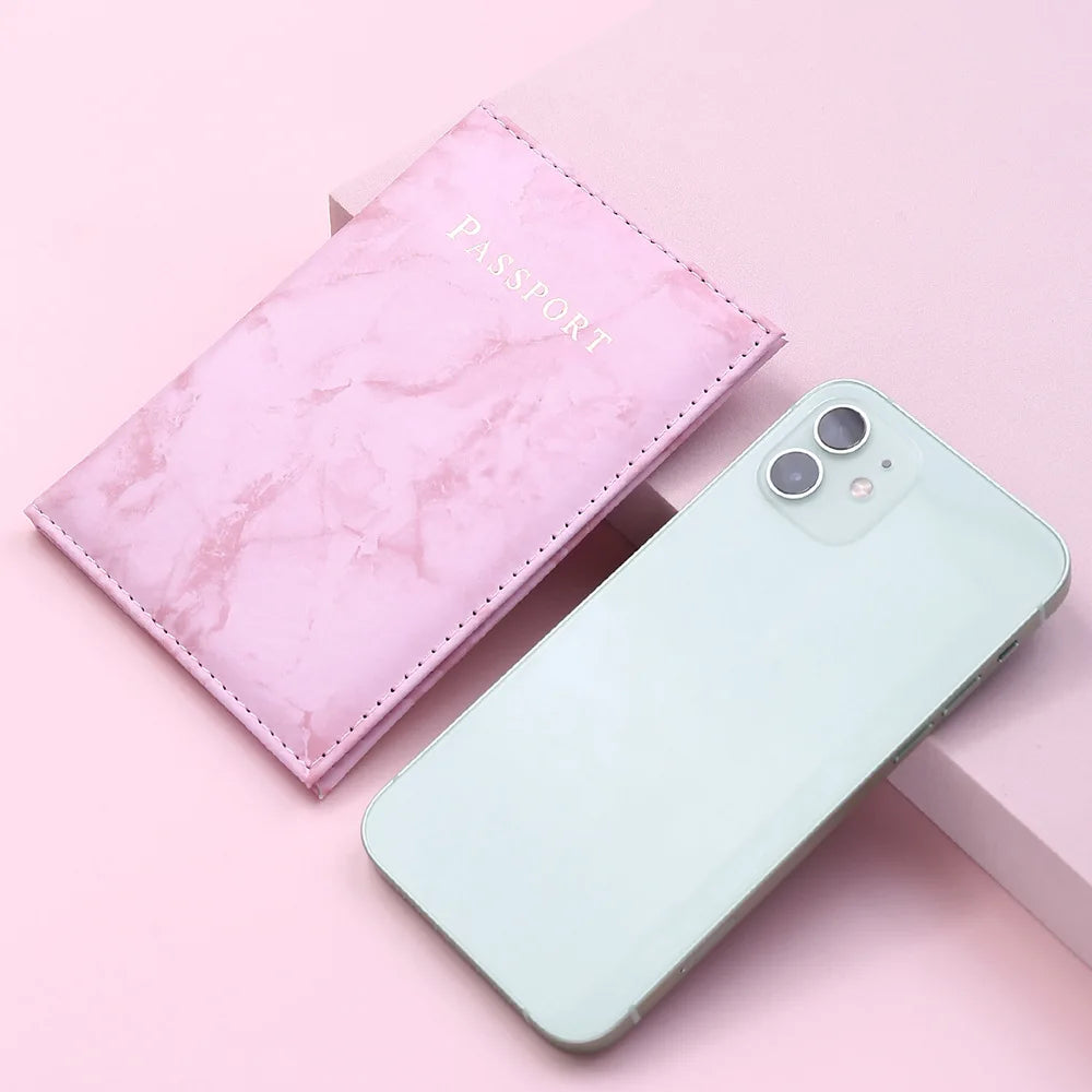 Women Cute Leather Passport Cover Air tickets For Cards Travel Passport Holder Wallet Case Travel  Accessory Credit Card Holder