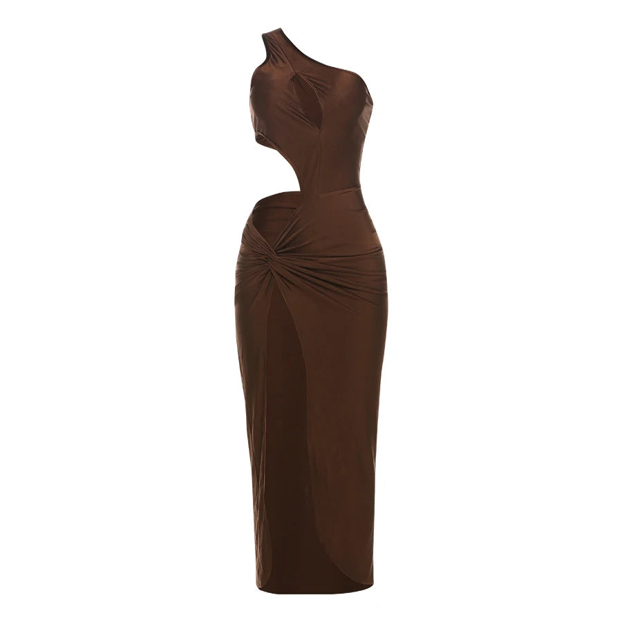 Weird Puss Irregular Knot Dress Women Summer Hollow Waistless Sleeveless High Waist Stretch Midnight Party Coquettish Vestidos