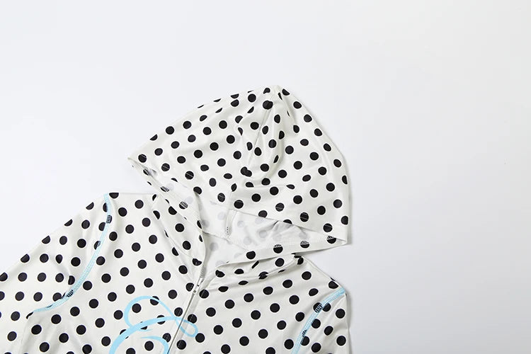 Weird Puss Polka Dot Letter Print 2 Piece Set Woman Tracksuit Trend Sexy Hooded Jacket+Pants Skinny Stretch Matching Streetwear