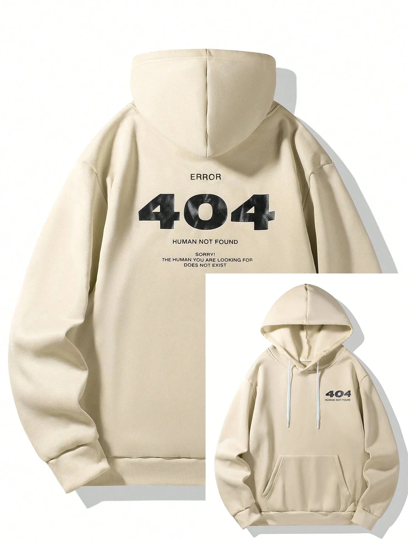 Autumn and Winter New Men's Hoodie Loose Long Sleeve Printed Comfortable Casual Sweatshirt with Kangaroo Pocket and Drawstring