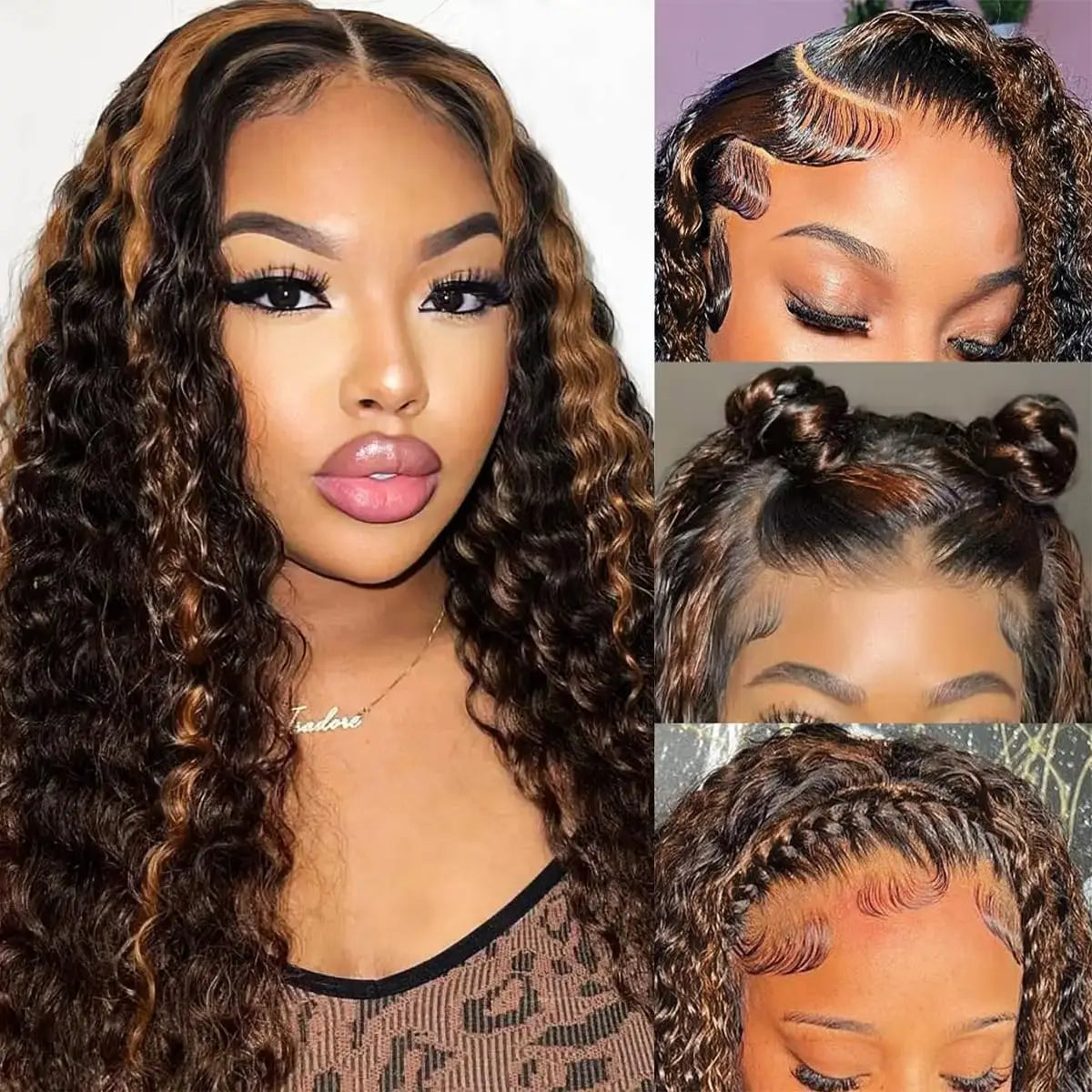 Varlea 200% Density 1B/30 Deep Wave Frontal Wig 13x6 Hd Lace Curly Wigs Water Wave Human Hair Wig 13x4 Highlight Wig Human Hair