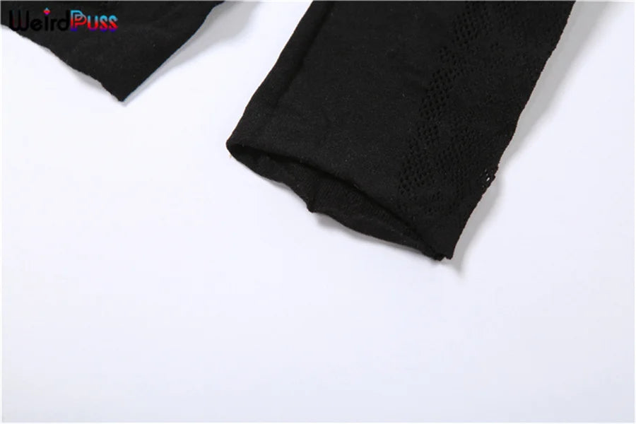 Weird Puss See Through Romper Women Sexy  Hollow Rhinestones Long Sleeve Skinny Irregular Off Shoulder Body-Shaping Playsuits
