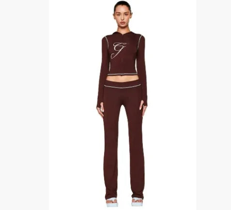 2025 Spring Fashion New Casual Women's Sets Long Sleeve Zipper Hoodie Tops and Pants Streetwear White Two 2 Piece Set Outfits
