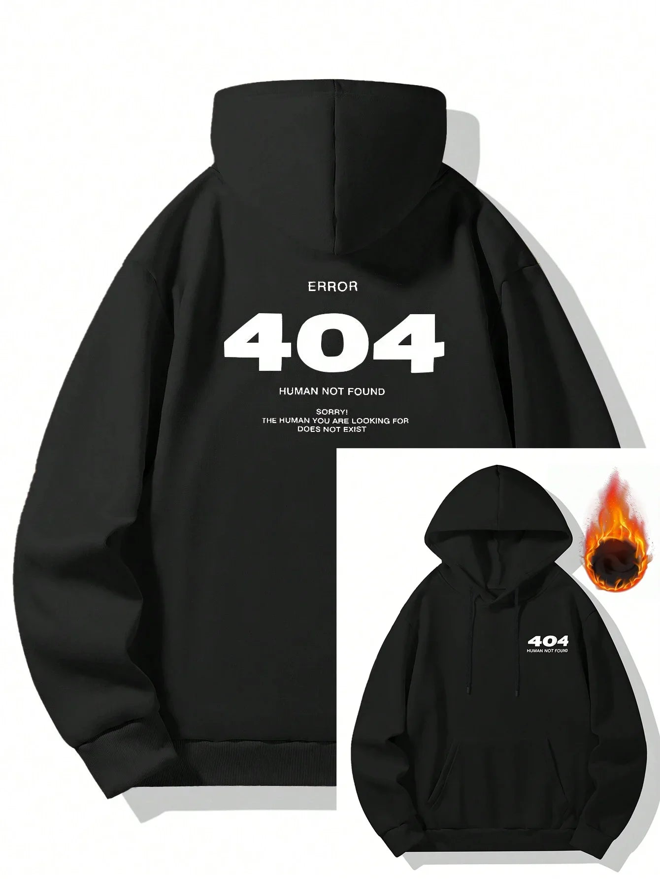 Autumn and Winter New Men's Hoodie Loose Long Sleeve Printed Comfortable Casual Sweatshirt with Kangaroo Pocket and Drawstring