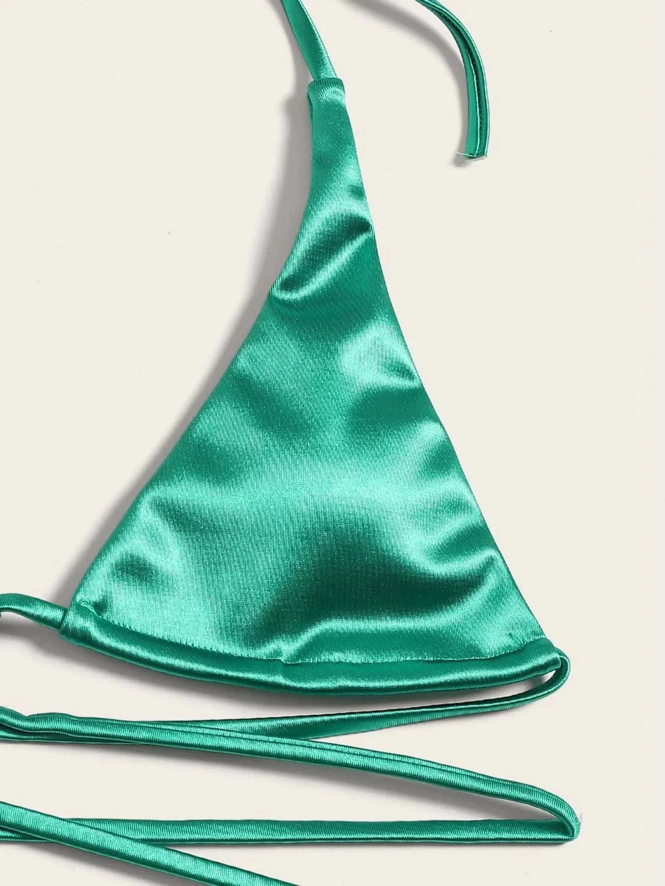 Halter Brazilian Metallic Satin Bikini  Swimwear, Swimsuit Two-pieces Bikini Set High Cut Bathing Suit Swim Beachwear