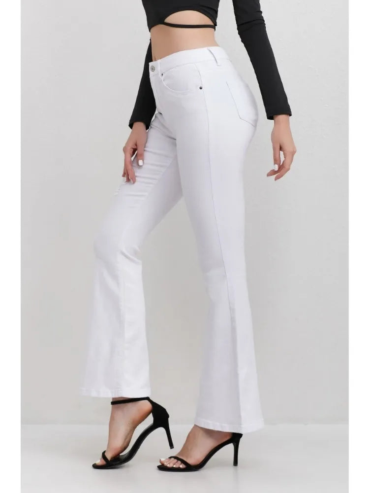Ladies White jeans, Trousers High waisted  Distressed Flare Leg Fashionable Jeans Street style Outfit