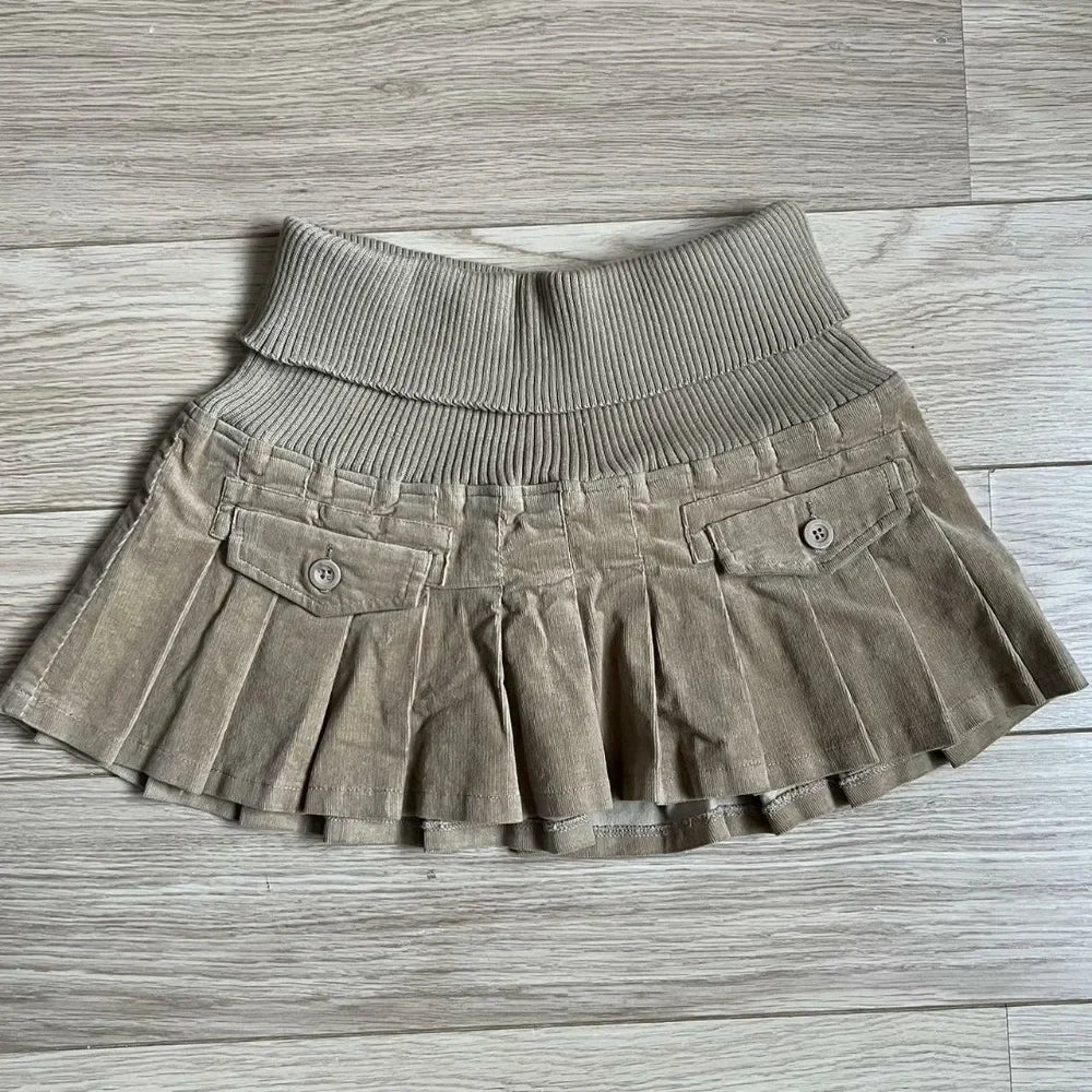 Y2k Retro Washed Camouflage Pattern Mini Skirt with High Waist and Hip Wrapped A Line Pleated Skirt Fashion Gothic jeans Skirts