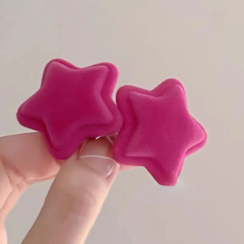 2pcs Sweet Pink Bow Star Hairpin for Girls Women Y2k Korean Style Heart Hair Clip Barrette Side Clip Headwear Hair Accessories