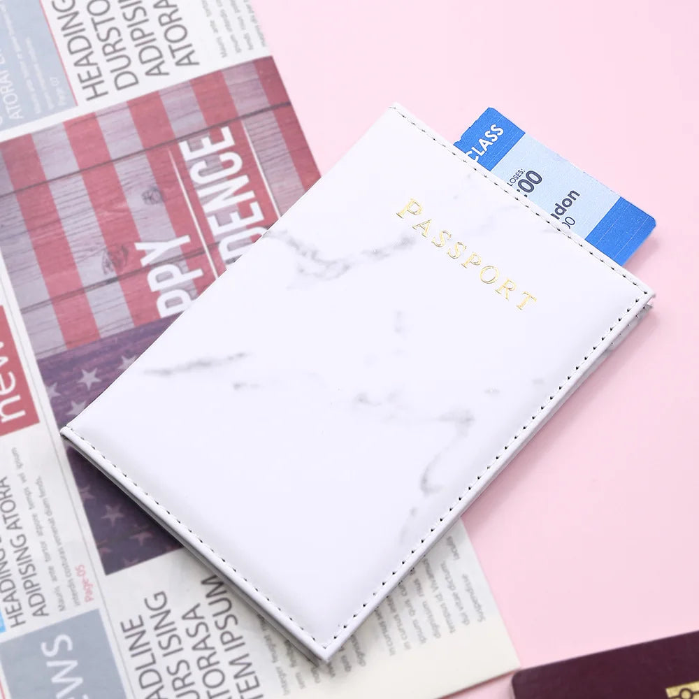 Women Cute Leather Passport Cover Air tickets For Cards Travel Passport Holder Wallet Case Travel  Accessory Credit Card Holder