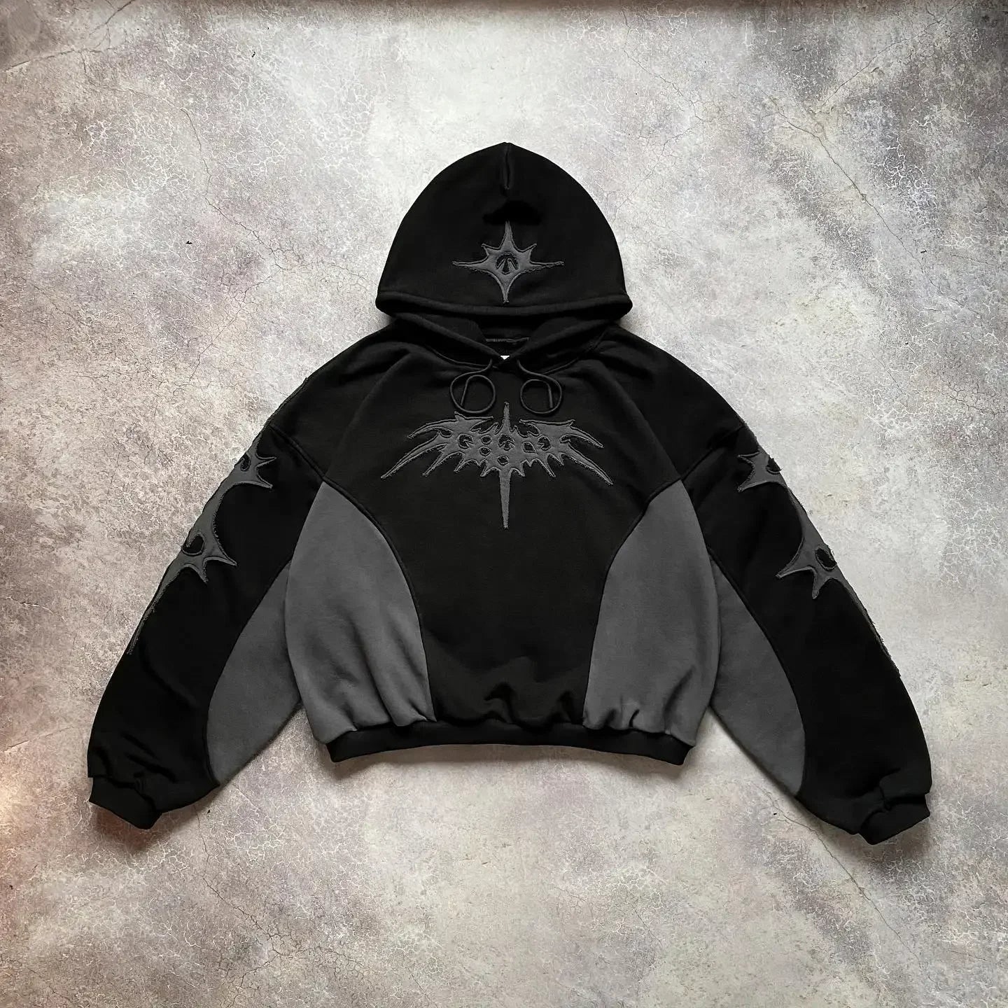 Retro Gothic Full Rhinestone Patch Letter Oversized Hoodie Women's Y2K New Harajuku Hip-Hop Casual Joker Sweatshirt Street Wear