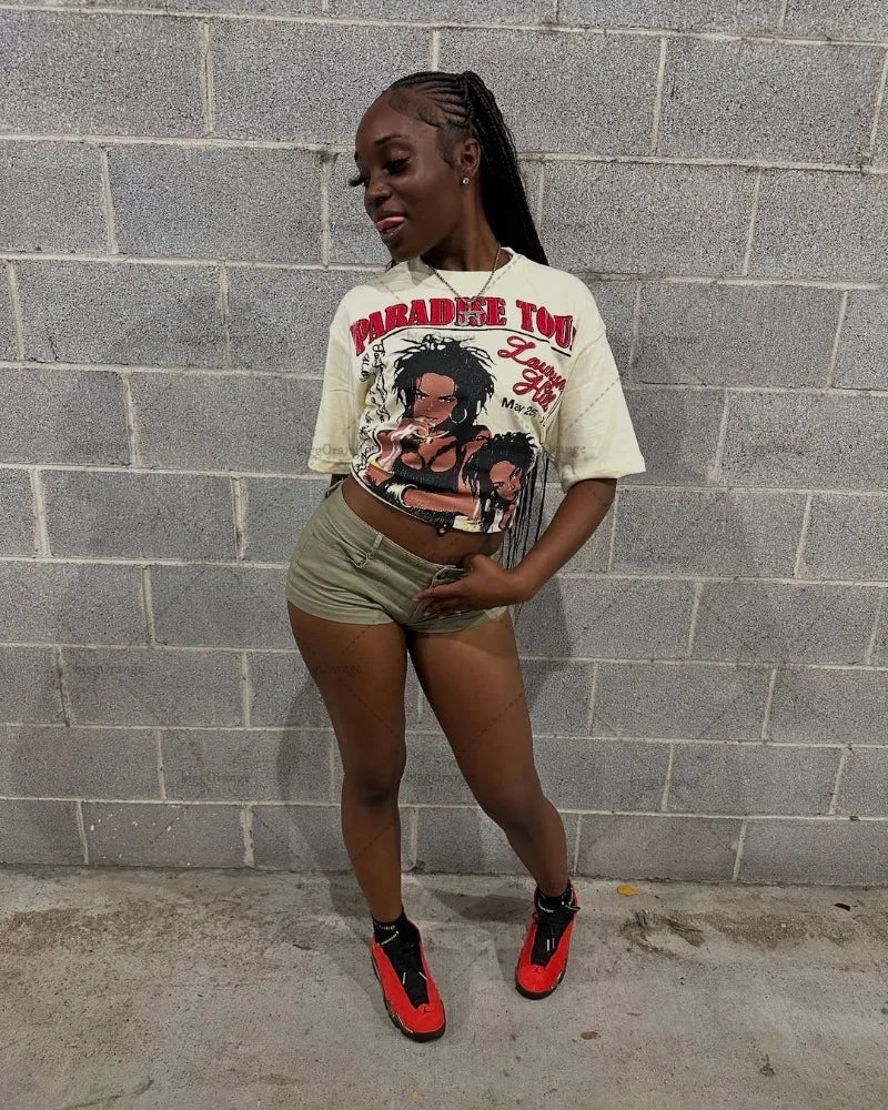 Y2K Casual Harajuku Rock Graphics Top Streetwear Women