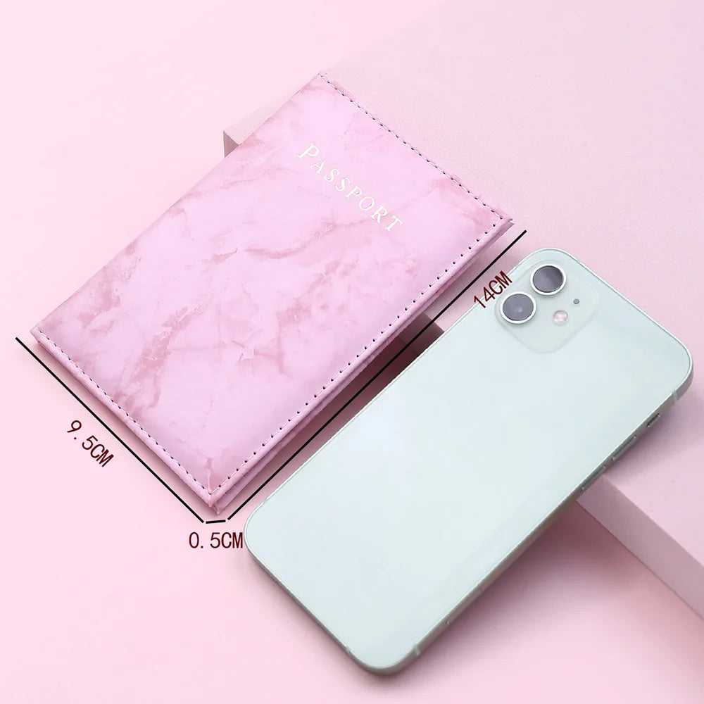 Women Cute Leather Passport Cover Air tickets For Cards Travel Passport Holder Wallet Case Travel  Accessory Credit Card Holder