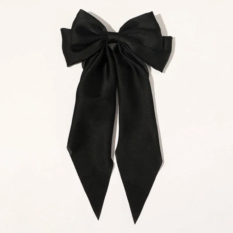 Women Girl Large Bow Hairpin Korean Headbands for Women Big Bowknot Barrettes Wedding Solid Color Ponytail Clip Hair Accessories