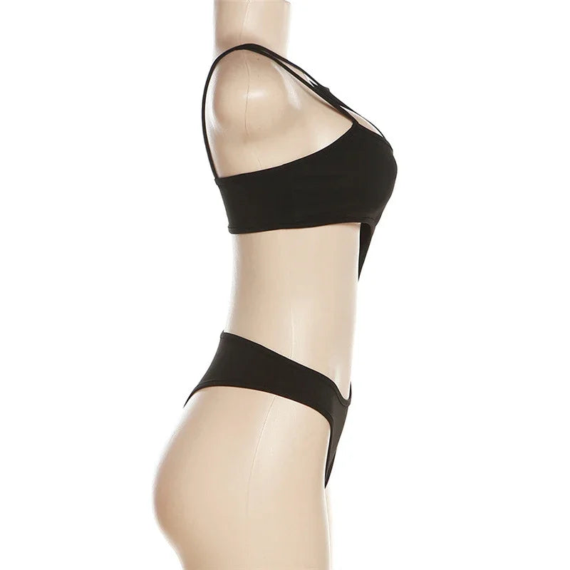 Sexy Sleeveless, whole bathing suit, Cut Out For Women Summer Beach Holiday Tops, High Rise Clothes Swimsuit