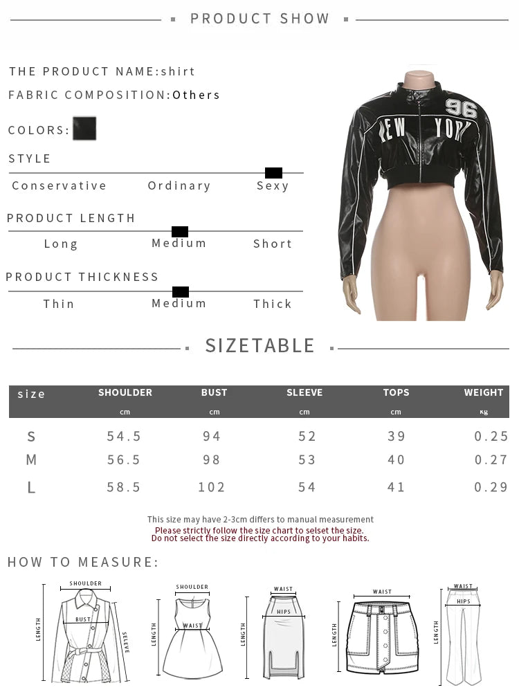Weird Puss PU Jacket Women Letter Print Patchwork Uniform Hipster Button Zip Trend Sporty Street Varsity Casual Fall Crop Coat