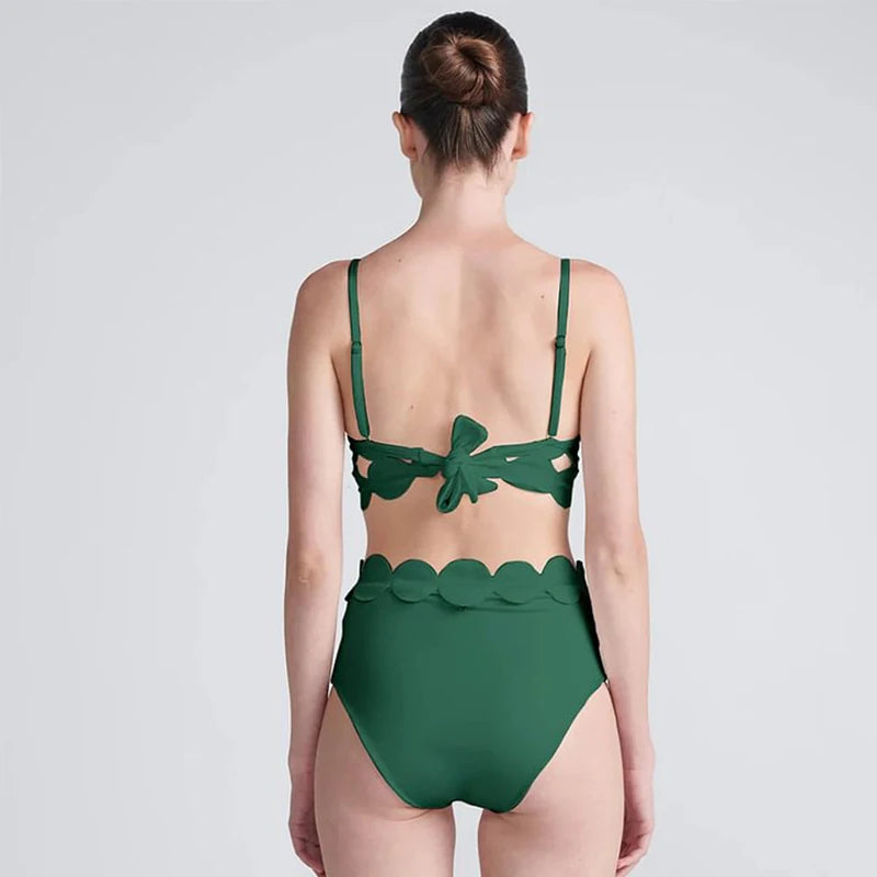 Summer Women Sexy Swimsuit Laser Cutting Circularity Bikini, Swimwear Vacation Beachwear Luxury Bathing Suit