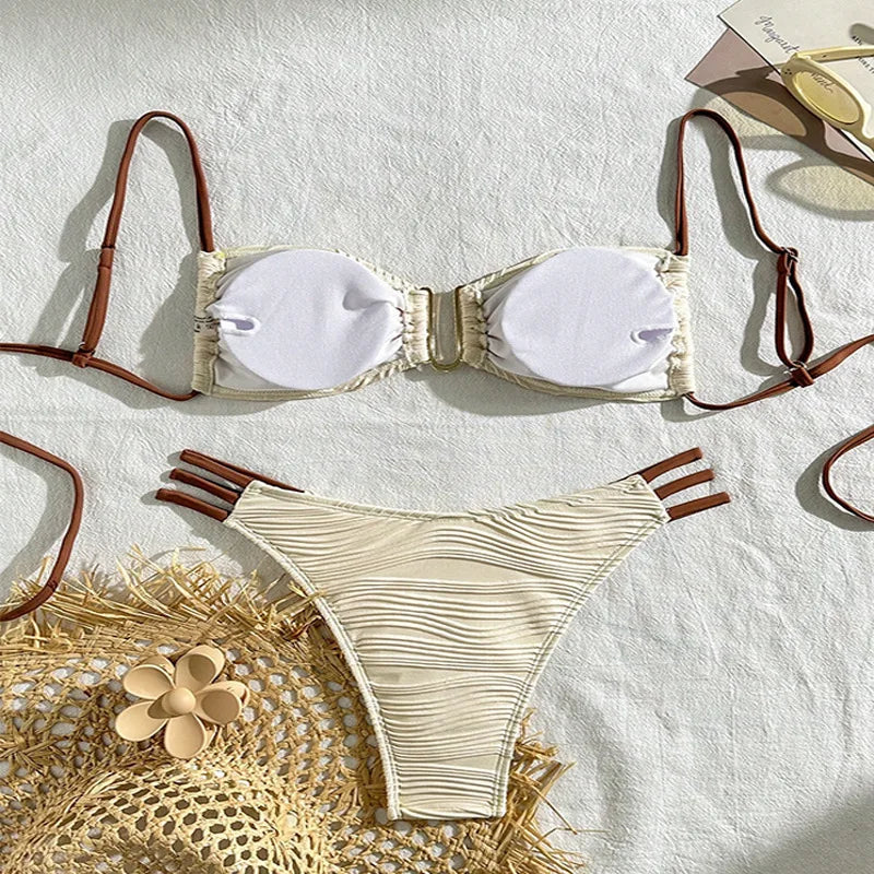 New Sexy Bikinis 2025 Swimsuits  Swimwear Push Up Beach Swim Wear Bathing Suits Brazilian Bikini Set Pool Bather