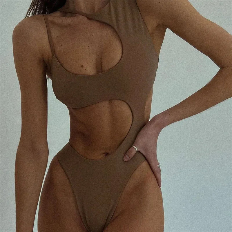 Sexy Sleeveless, whole bathing suit, Cut Out For Women Summer Beach Holiday Tops, High Rise Clothes Swimsuit