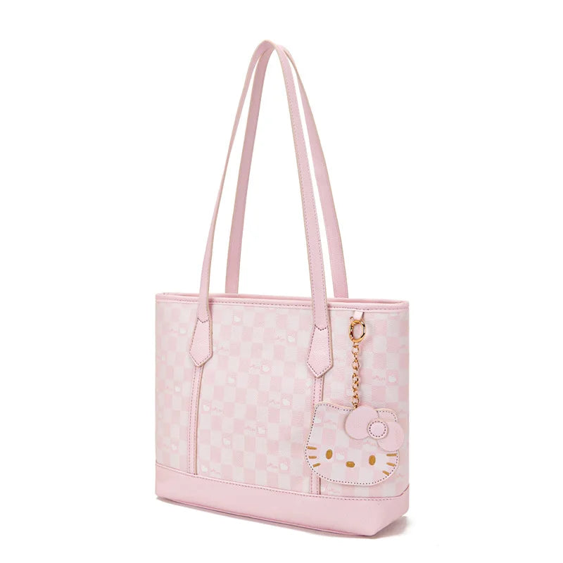 Vintage Printed Tote Bag Cute Pink Travel Bag Large Capacity Women'S Handbag Casual Commuting Shoulder Bag