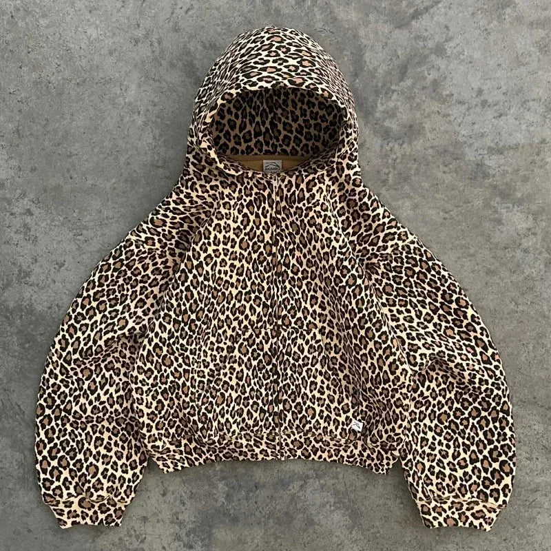 Oversized Camouflage Splicing Craft Sweatshirt Ultra-loose Hoodie American Street Rock Personality Harajuku General Y2K Clothing