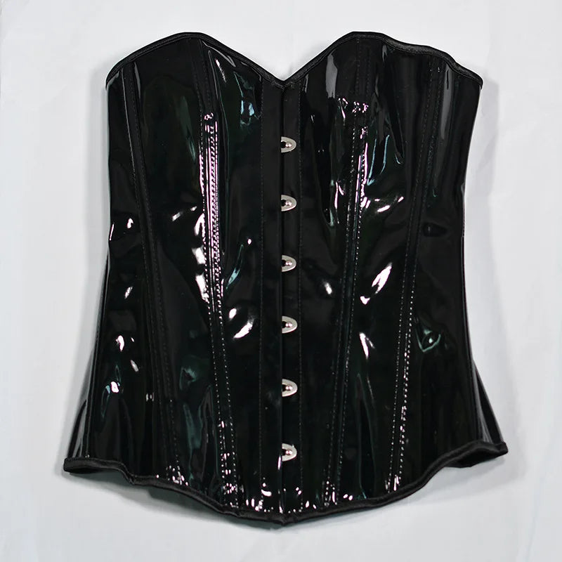 HLJ&GG Sexy Glossy Leather Two Piece Sets Women Off Shoulder Slim Crop Top+Leopard Shorts Outfits Fashion Y2K Streetwear