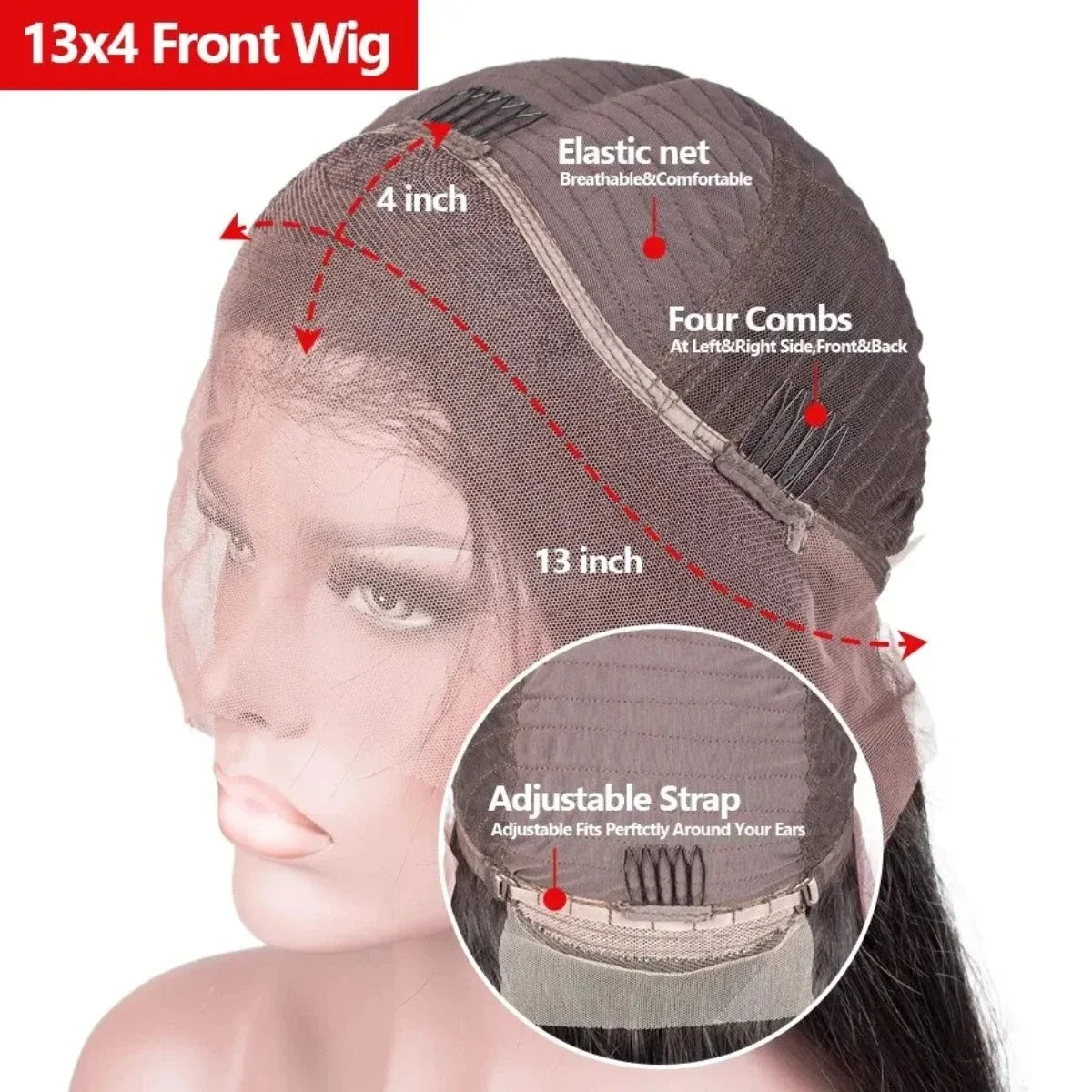 Straight Navy Blue 13x4 Human Hair Lace Frontal Wigs Blue Transparent Lace Front Wigs For Women Brazilian Pre Plucked Hair Wigs