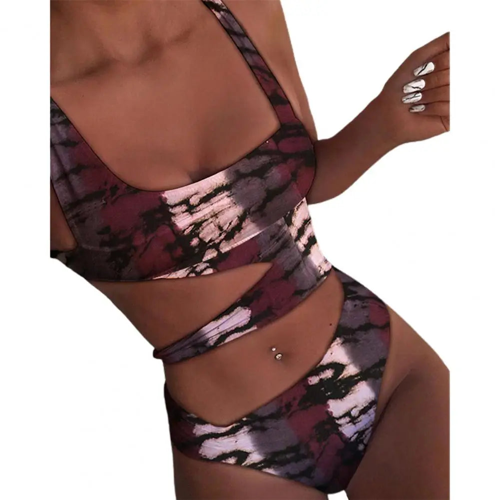 Women Swimsuit Sexy Stain Resistant Shoulder Strap Bikini Set Slim Fit Push Up Summer Beachwear For Holiday