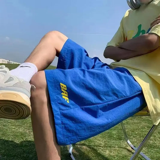 2024 Japanese Y2k Men's Shorts Vintage Beach Pants Summer New Loose Quick-Dry Cotton Sports Gym Cargo Shorts Hip Hop Streetwear