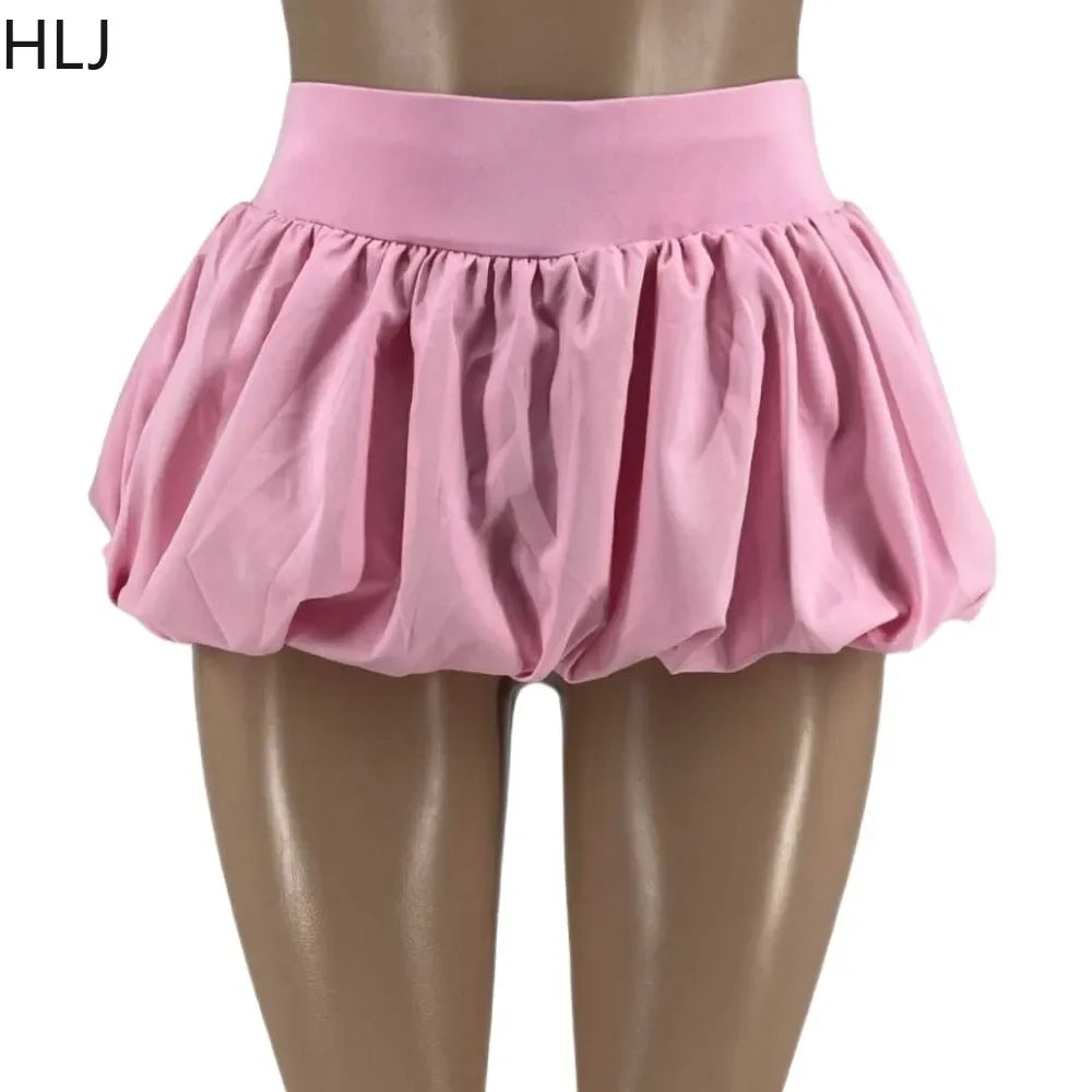 HLJ&GG Sweet Fur Tank Top Fashion Two Piece Set For Women Thin Strap Sleeveless Backless Slim Vest And Mini Puffy Skirt Outfits