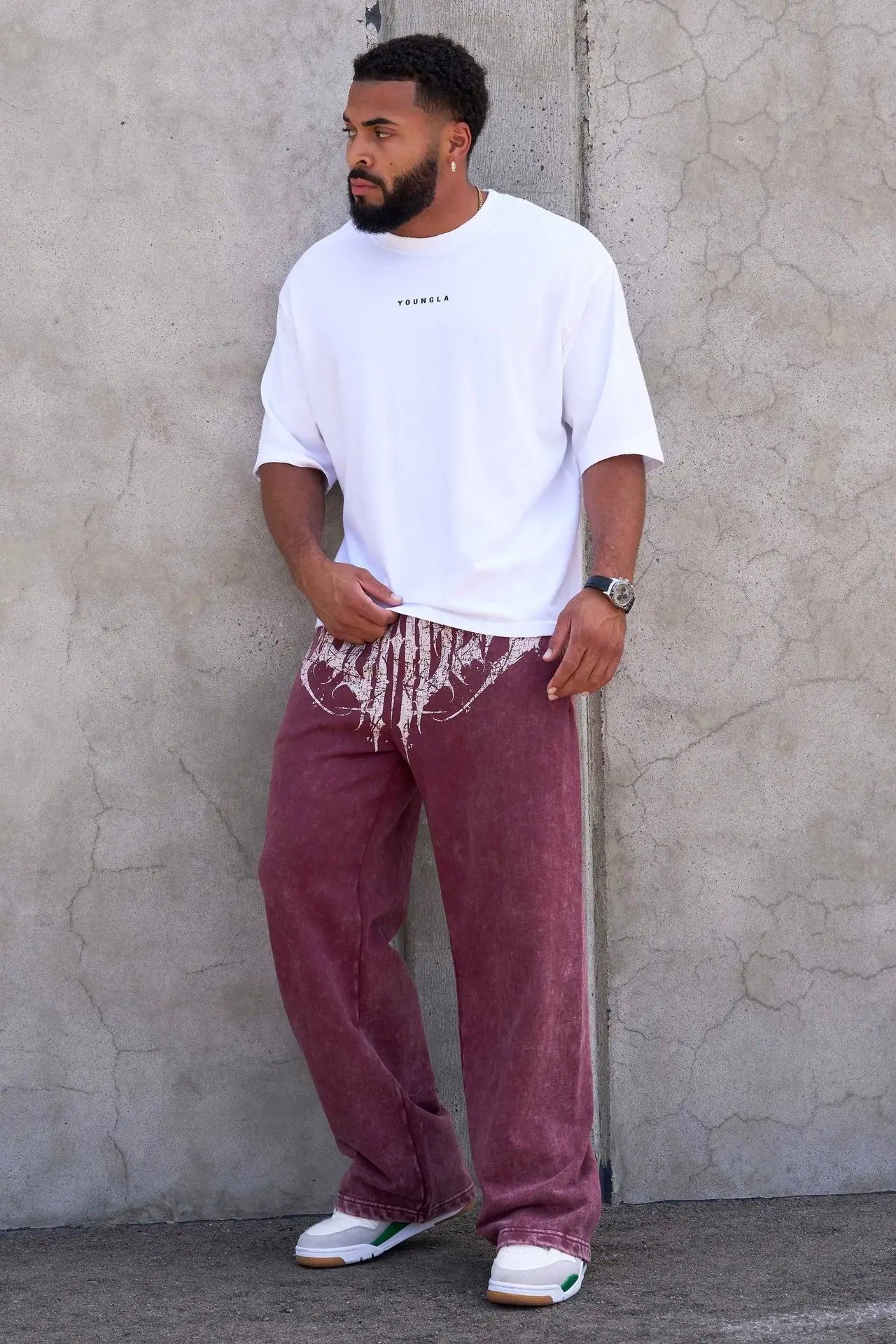 American Style Men's Sports Pants Joggers Muscle Fitness Casual Long Pants Loose Straight Pants Street Fashion Trendy Men's Pant