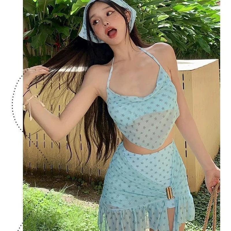 Women's Mint Mambo Bikini Set Luxury Two-Piece Swim wear with Push-Up, Slimming Hot Spring Resort Swimwear