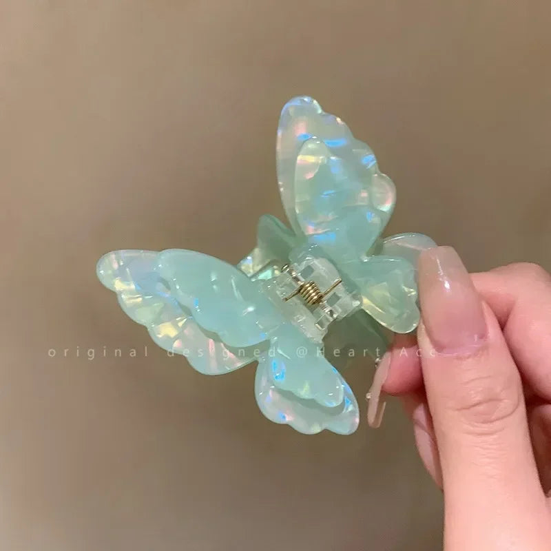 Colorful Fairy Butterfly Hair Claw Acetate Sweet Princess Butterfly Crab Hair Clips for Women Girls Hairpin Hair Accessories