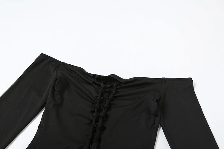 Weird Puss Hollow Knot Playsuit Women Slash Neck Summer Sexy Exposed Coquette Skinny Hottie Midnight Club Party Stretch Romper