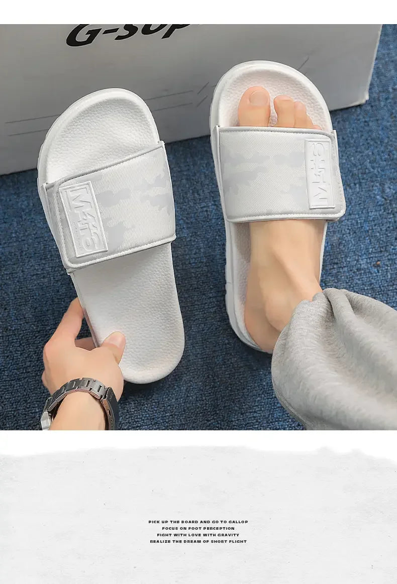 Velcro Air Cushion Personality All Casual One Word Slides