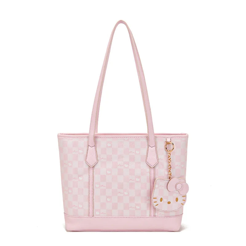 Vintage Printed Tote Bag Cute Pink Travel Bag Large Capacity Women'S Handbag Casual Commuting Shoulder Bag