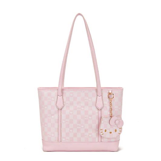 Vintage Printed Tote Bag Cute Pink Travel Bag Large Capacity Women'S Handbag Casual Commuting Shoulder Bag