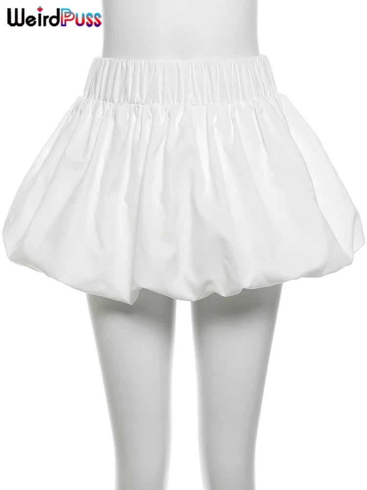 Weird Puss Ball Gown Skirts Women Y2K Hottie 2024 Summer Trend Midnight Waistband Miniskirts Birthday Streetwear Wild Bottoms