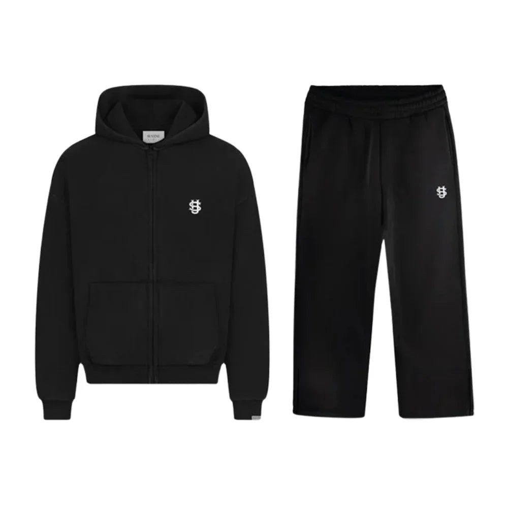 Gothic Retro Graphic Loose Sports Zipper Hoodie Suit Men's and Women's Y2K New Harajuku Hip-Hop Casual Joker Pants Street Wear